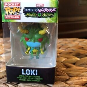Funko Pop Marvel: Mech Strike Monster Hunters, Loki pocket keychain